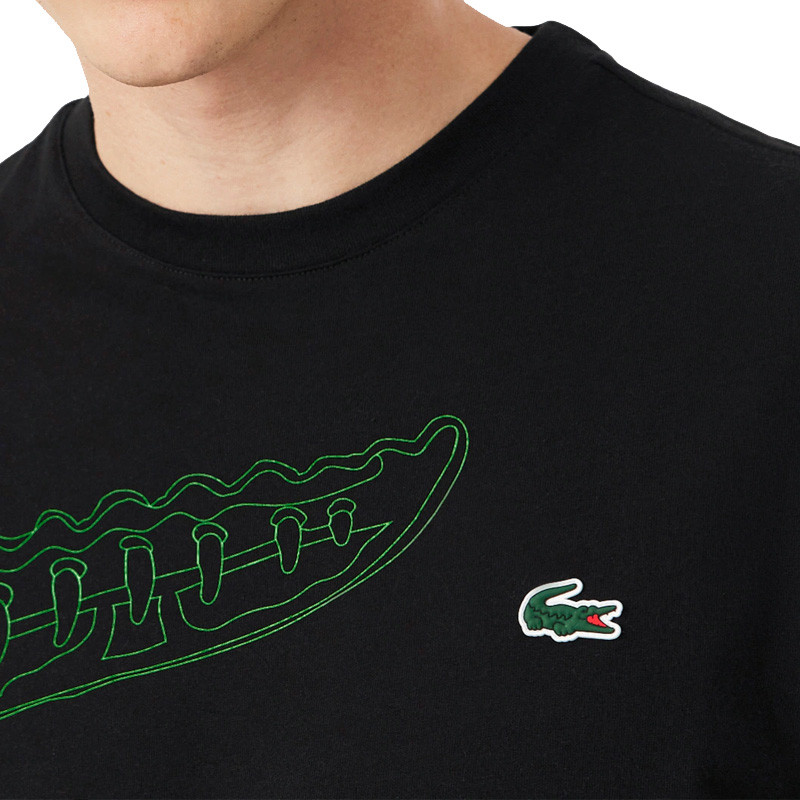 Tee-shirt de tennis Lacoste Sport Ultra Dry imprimé crocodile noir et vert
