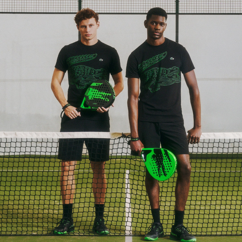 Tee-shirt de tennis Lacoste Sport Ultra Dry imprimé crocodile noir et vert