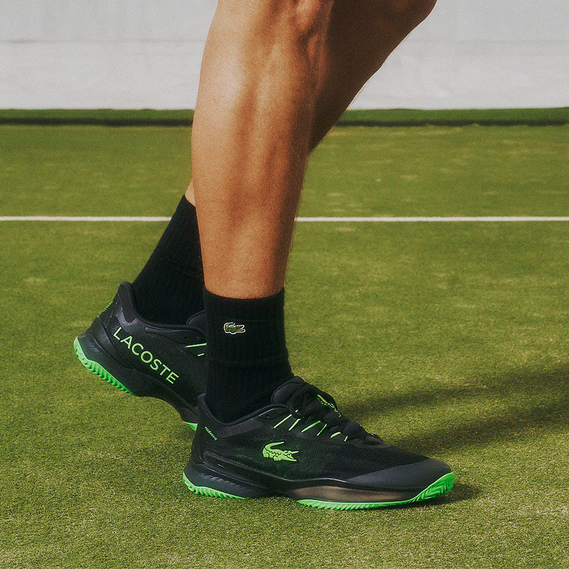 Lacoste AG-LT Ultra Clay noir et vert - Performances terre battue et padel