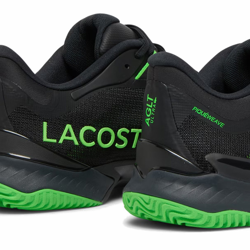 Lacoste AG-LT Ultra Clay noir et vert - Performances terre battue et padel