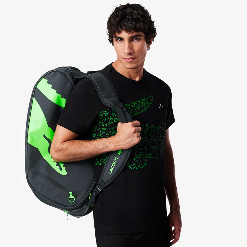 Sac de padel Lacoste L-Paletero coloris Noir et Vert