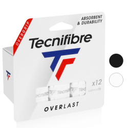Surgrips Tecnifibre Overlast - Pack de 12 (Noir ou Blanc)