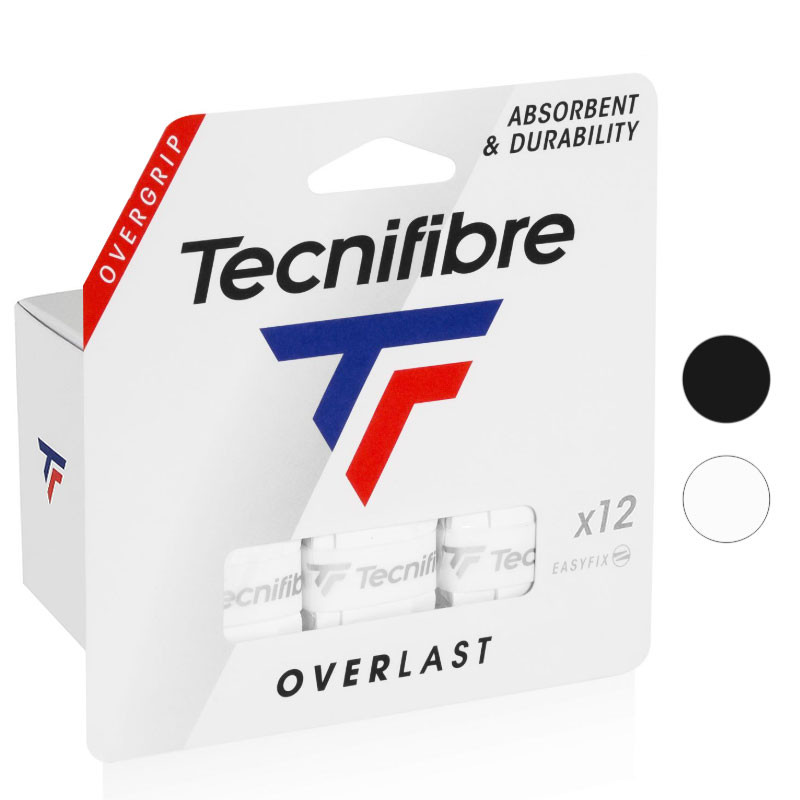 Surgrips Tecnifibre Overlast - Pack de 12 (Noir ou Blanc)