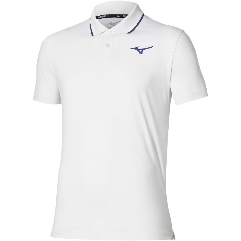 Polo de tennis homme Mizuno Short Sleeve blanc
