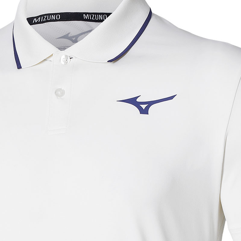 Polo de tennis homme Mizuno Short Sleeve blanc