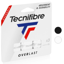 Surgrips Tecnifibre Overlast - Pack de 3 surgrips Noir ou Blanc