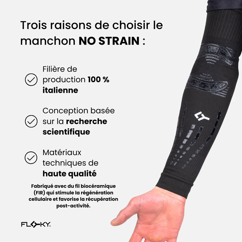 Floky No Strain Evolution - Manchon de Bras Biomécanique Blanc ou Noir